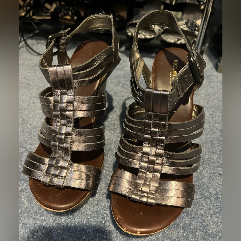 Silver wedges with wood heel from Mossimo Supply Co.